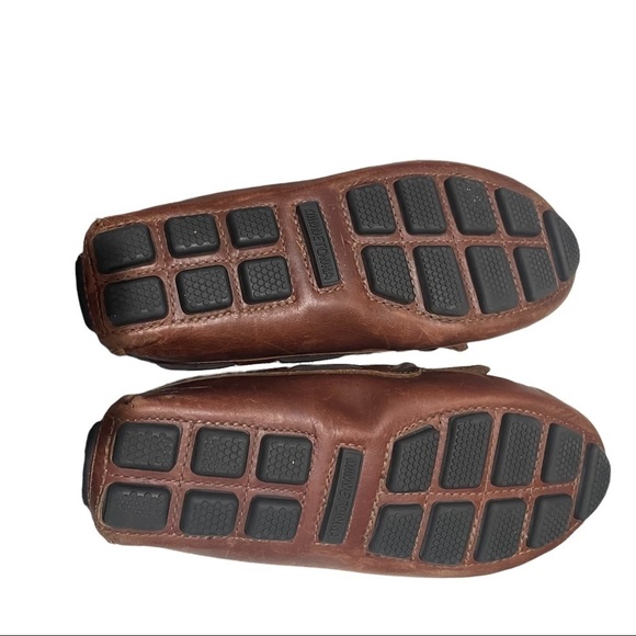Minnetonka Brown Leather Slip On Classic Driving Loafer - Picture 11 of 15